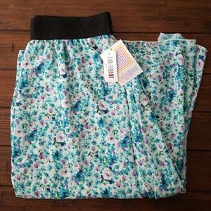NWT M Lularoe Lola Skirt Blue & Purple Floral